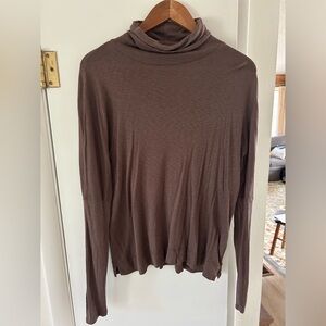 Michael Stars Chocolate Brown Turtle Neck mock neck long sleeve
